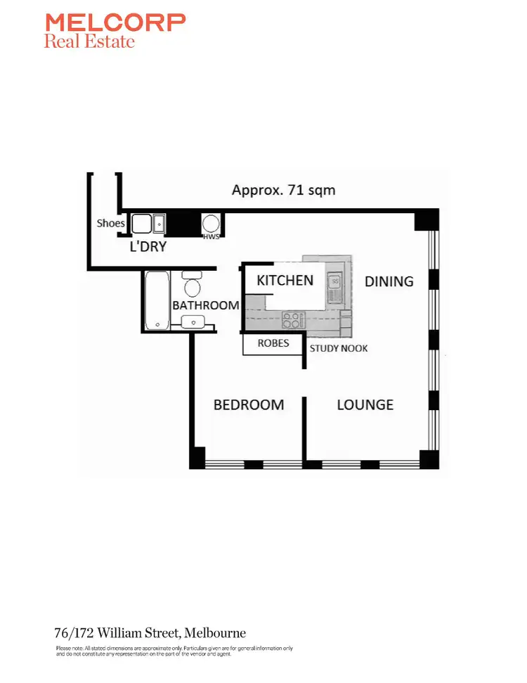 Floorplan of Homely apartment listing, 76/172 William Street, Melbourne VIC 3000
