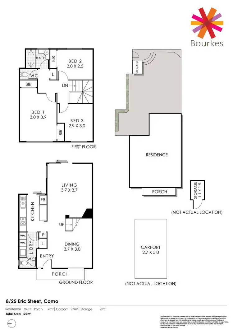 Floorplan of Homely townhouse listing, 8/25 Eric Street, Como WA 6152