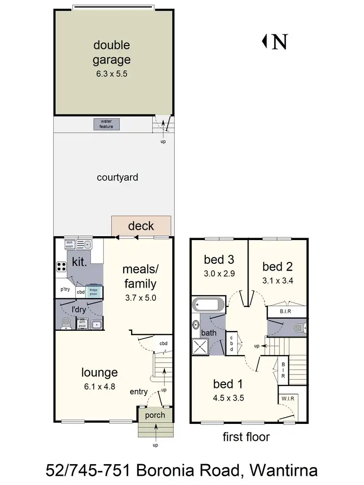 Floorplan of Homely townhouse listing, 52/745-751 Boronia Road, Wantirna VIC 3152