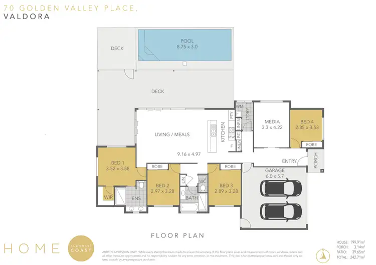 Floorplan of Homely house listing, 70 Golden Valley Place, Valdora QLD 4561