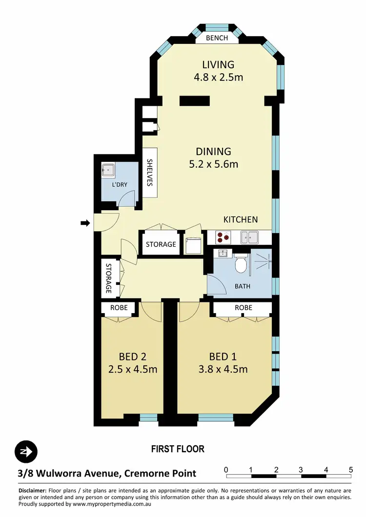 Floorplan of Homely apartment listing, 3/8 Wulworra Avenue, Cremorne Point NSW 2090