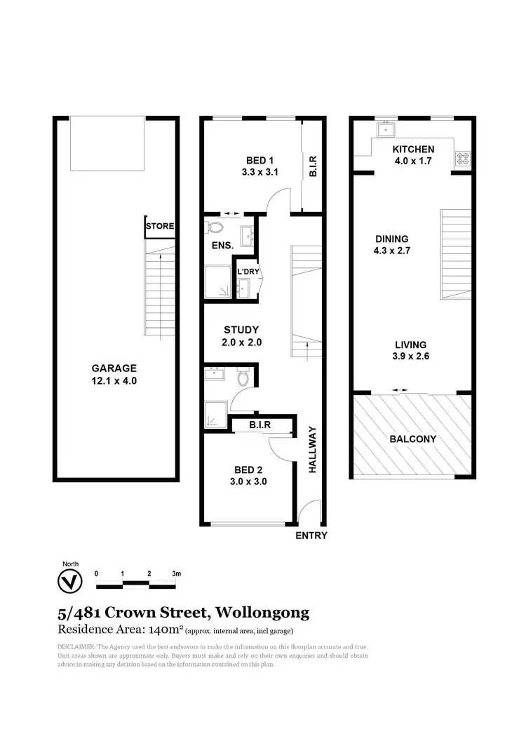 Floorplan of Homely townhouse listing, 5/483 Crown Street, Wollongong NSW 2500
