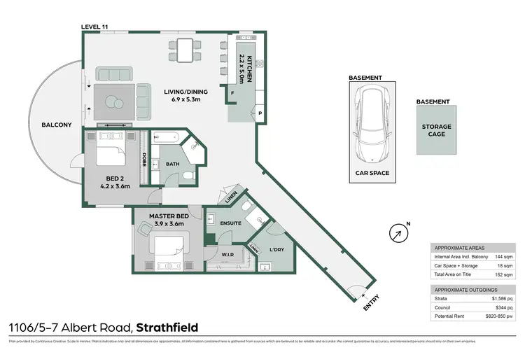 Floorplan of Homely apartment listing, 1106/5 Albert Road, Strathfield NSW 2135