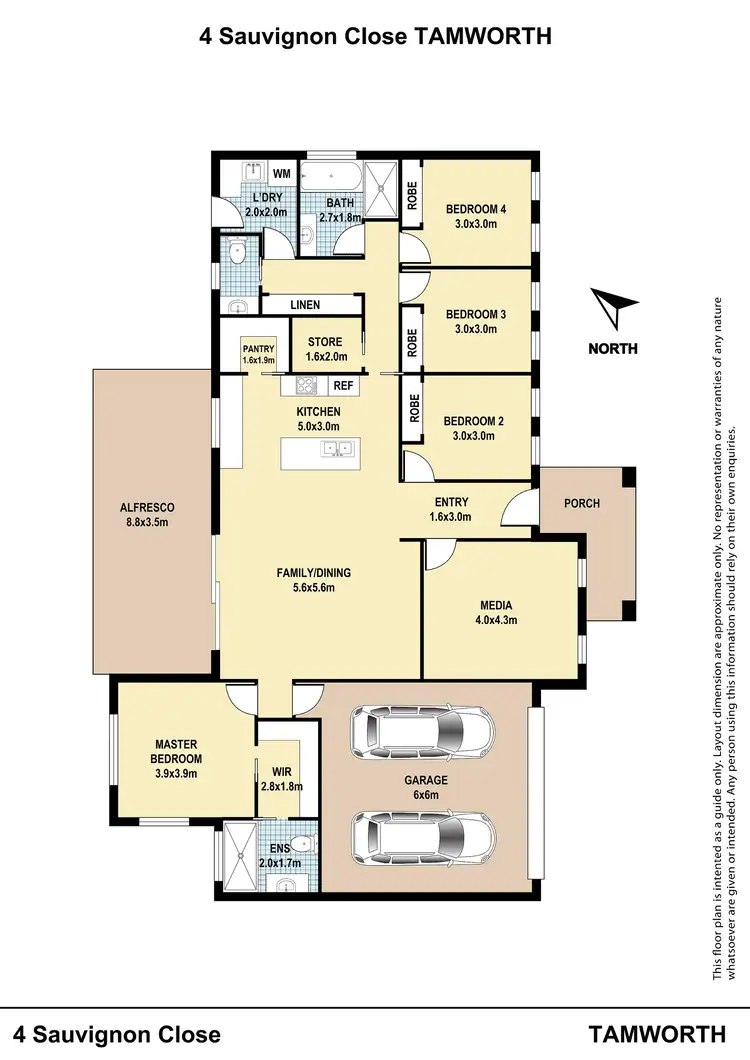 Floorplan of Homely house listing, 4 Sauvignon Close, Tamworth NSW 2340