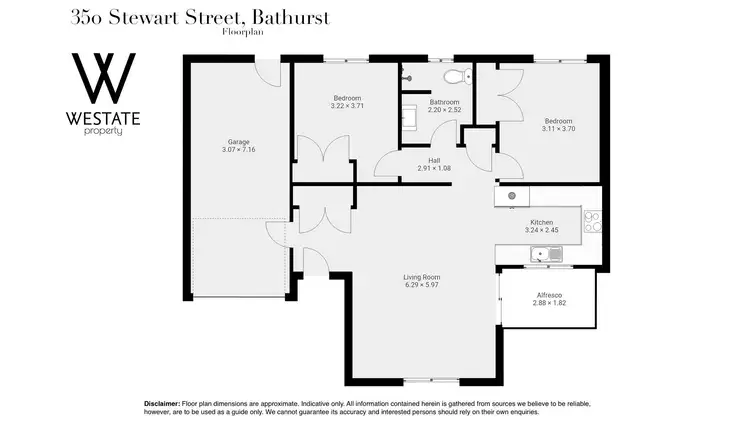 Floorplan of Homely unit listing, 350A Stewart Street, Bathurst NSW 2795
