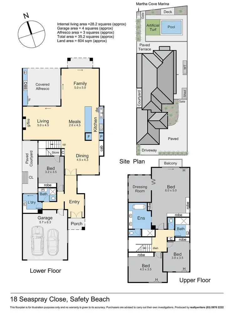 Floorplan of Homely house listing, 18 Seaspray Close, Safety Beach VIC 3936