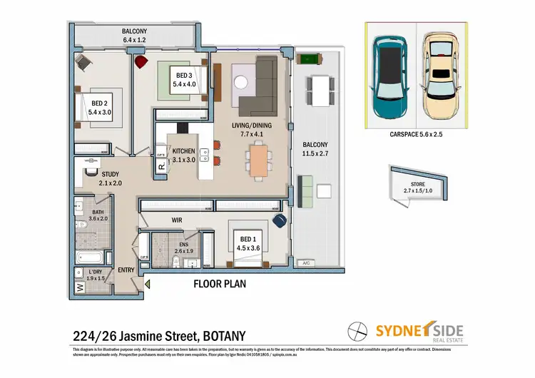 Floorplan of Homely apartment listing, 224/26 Jasmine Street, Botany NSW 2019