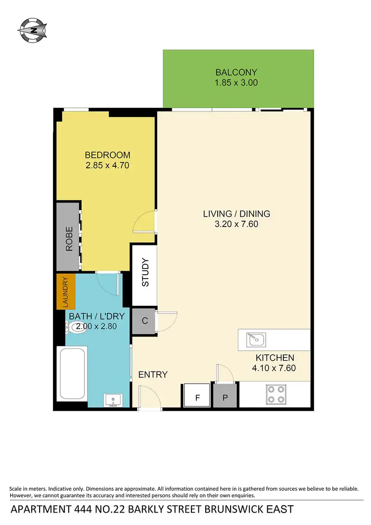 Floorplan of Homely apartment listing, 444/22 Barkly Street, Brunswick East VIC 3057