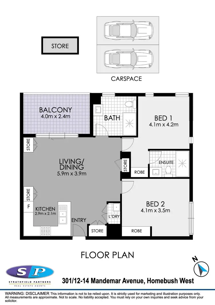 Floorplan of Homely apartment listing, 301/12-14 Mandemar Avenue, Homebush West NSW 2140