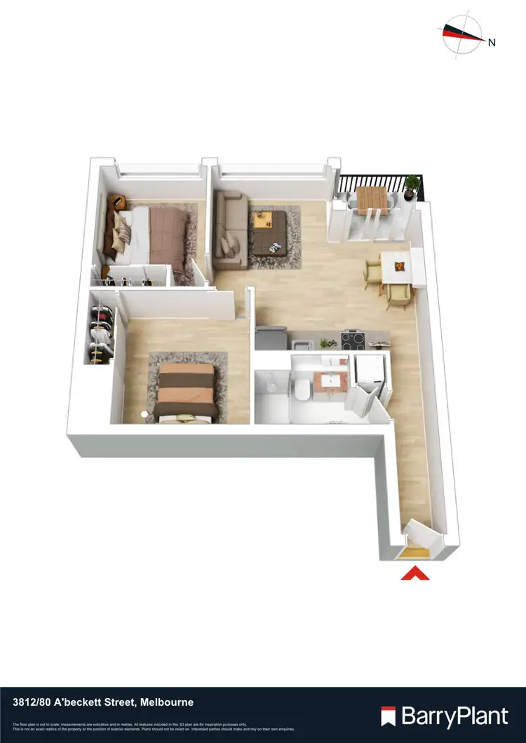 Floorplan of Homely apartment listing, 3812/80 A'beckett Street, Melbourne VIC 3000