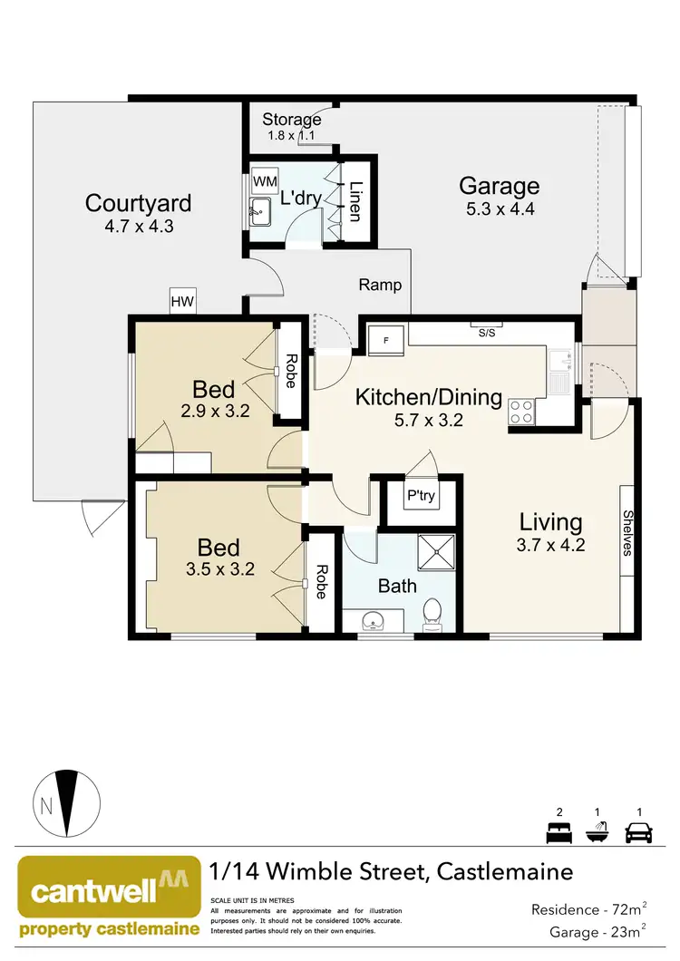 Floorplan of Homely unit listing, 1/14 Wimble Street, Castlemaine VIC 3450
