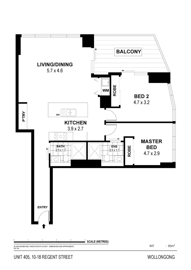Floorplan of Homely apartment listing, 405/10 Regent Street, Wollongong NSW 2500