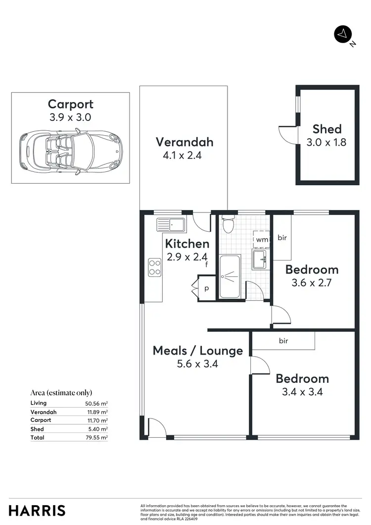 Floorplan of Homely unit listing, 1/40 Heather Avenue, Windsor Gardens SA 5087