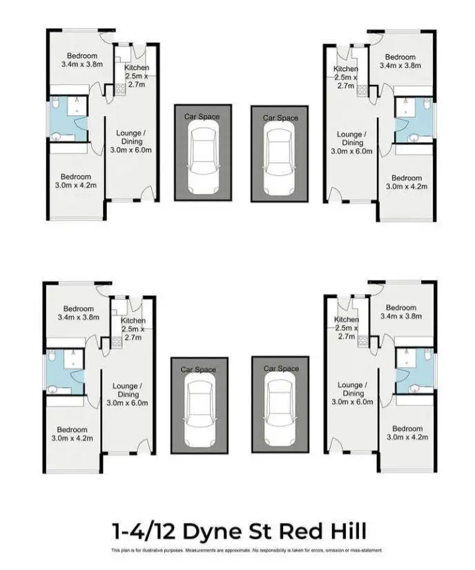 Floorplan of Homely block of units listing, 12 Dyne Street, Red Hill QLD 4059