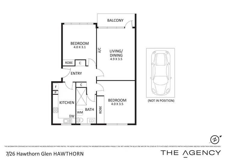 Floorplan of Homely apartment listing, 7/26 Hawthorn Glen, Hawthorn VIC 3122