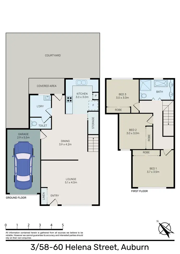 Floorplan of Homely townhouse listing, 3/58-60 Helena Street, Auburn NSW 2144