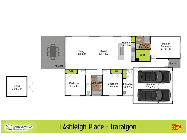 Floorplan of Homely house listing, 1 Ashleigh Place, Traralgon VIC 3844