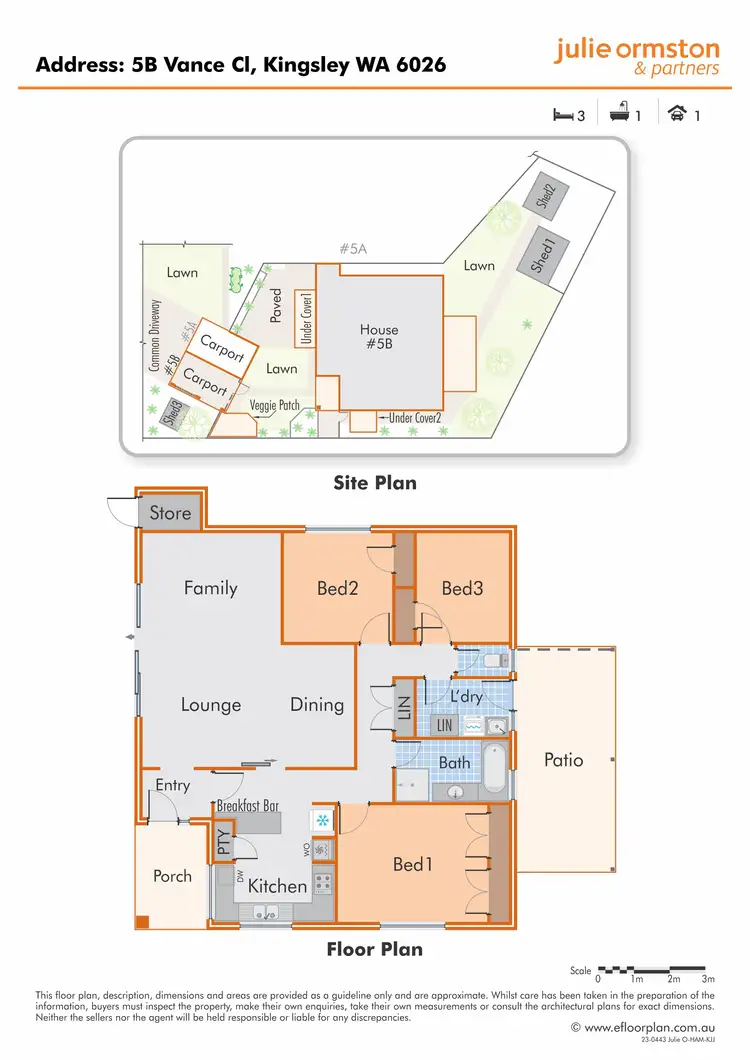 Floorplan of Homely semi-detached listing, 5B Vance Close, Kingsley WA 6026