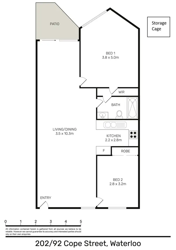 Floorplan of Homely apartment listing, 202/92-110 Cope Street, Waterloo NSW 2017