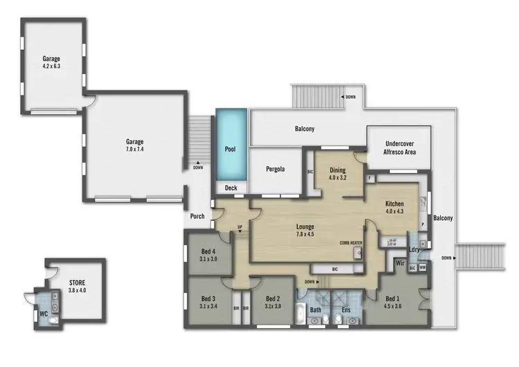 Floorplan of Homely house listing, 13 Edgeware Road, Aldgate SA 5154