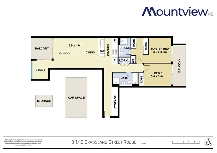 Floorplan of Homely apartment listing, 311/10 Grassland Street, Rouse Hill NSW 2155