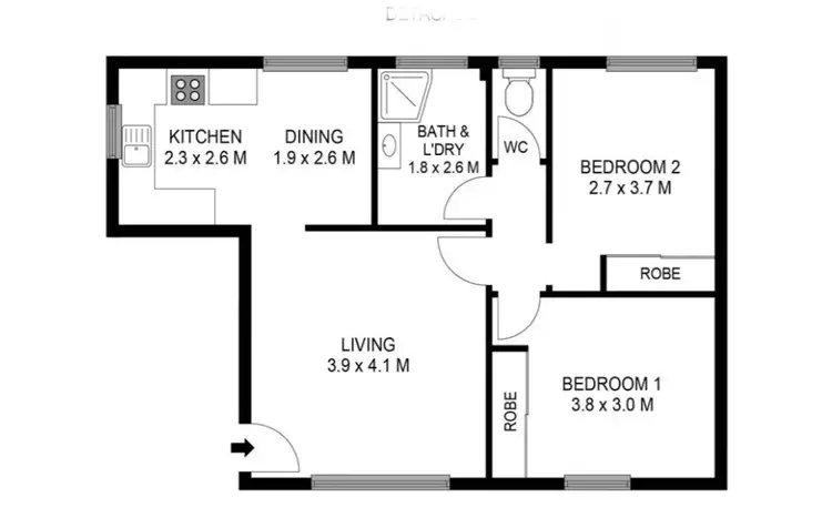 Floorplan of Homely apartment listing, 1/42 Rowland Avenue, Wollongong NSW 2500