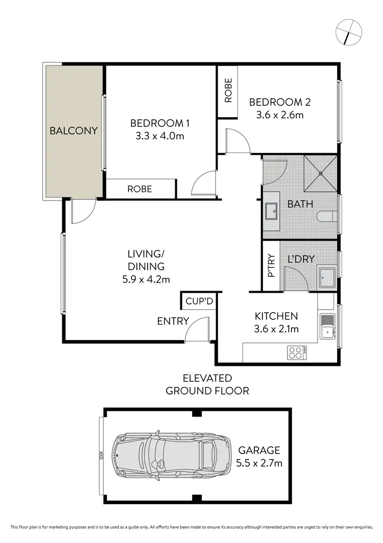 Floorplan of Homely apartment listing, 2/27-29 Cecil Street, Ashfield NSW 2131