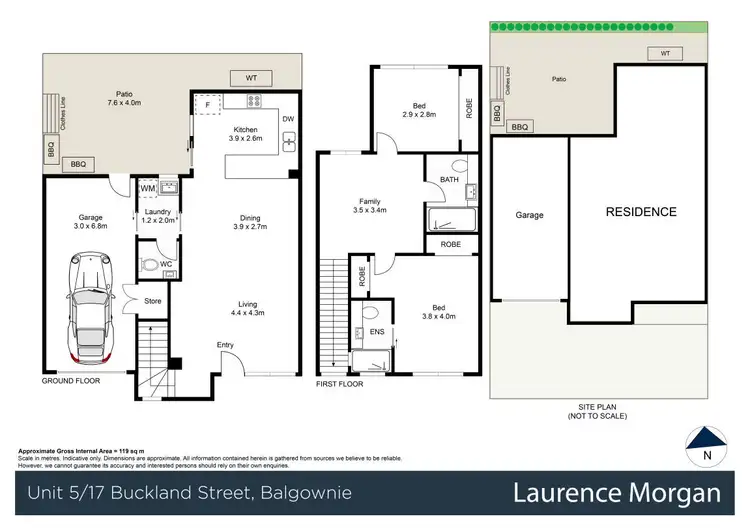 Floorplan of Homely townhouse listing, 5/17 Buckland Street, Balgownie NSW 2519