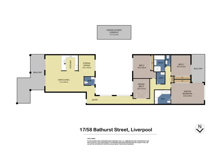 Floorplan of Homely apartment listing, 17/58 Bathurst Street, Liverpool NSW 2170