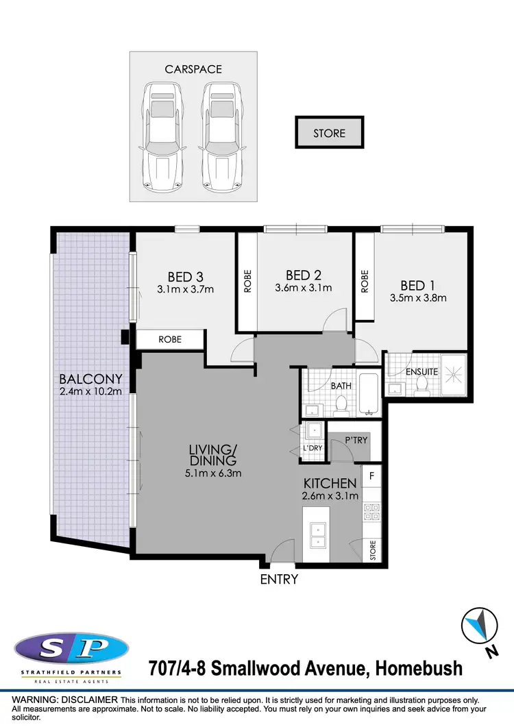 Floorplan of Homely apartment listing, 707/4 Smallwood Avenue, Homebush NSW 2140