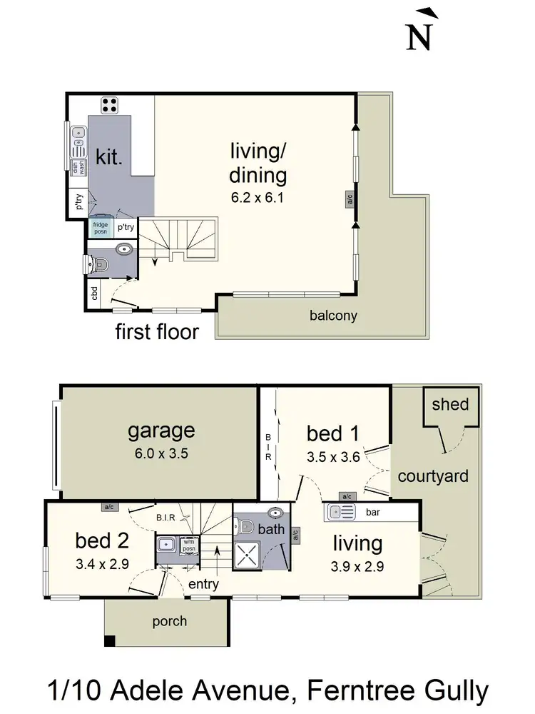 Floorplan of Homely unit listing, 1/10 Adele Avenue, Ferntree Gully VIC 3156