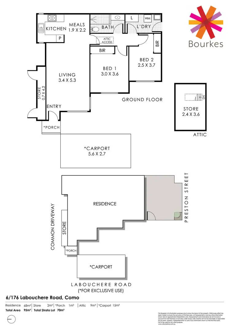 Floorplan of Homely villa listing, 6/176 Labouchere Road, Como WA 6152