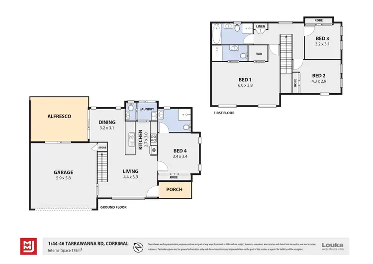 Floorplan of Homely townhouse listing, 1/44-46 Tarrawanna Road, Corrimal NSW 2518