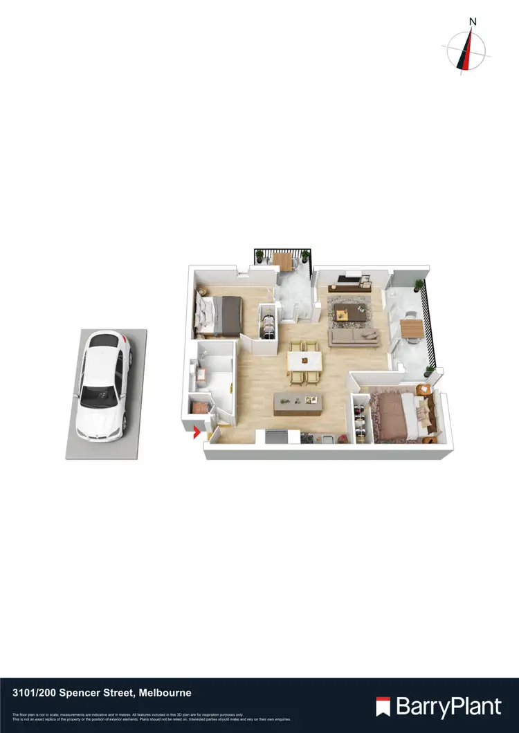 Floorplan of Homely apartment listing, 3101/200 Spencer Street, Melbourne VIC 3000