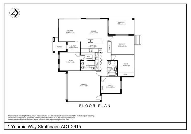 Floorplan of Homely house listing, 1 Yoornie Way, Strathnairn ACT 2615