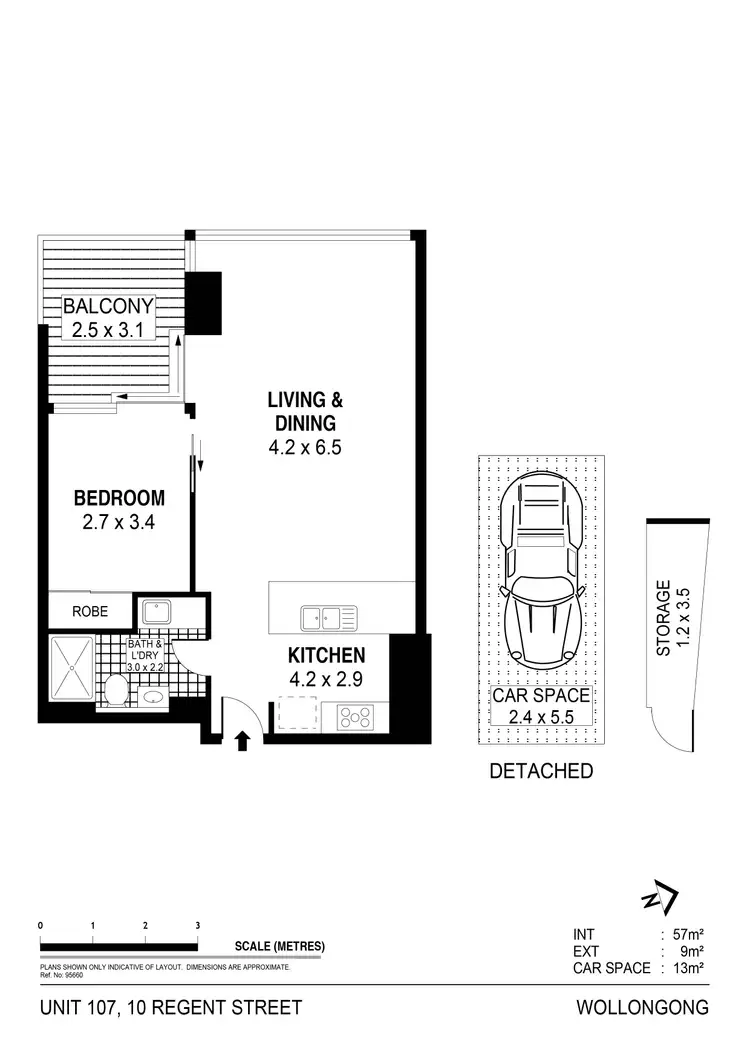 Floorplan of Homely apartment listing, 107/10 Regent Street, Wollongong NSW 2500