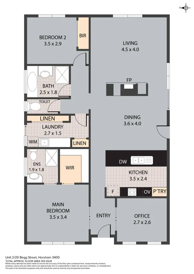 Floorplan of Homely unit listing, 2/20 Begg Street, Horsham VIC 3400