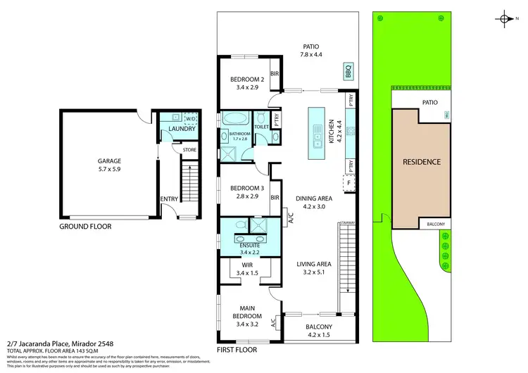 Floorplan of Homely semi-detached listing, 7B Jacaranda Place, Mirador NSW 2548
