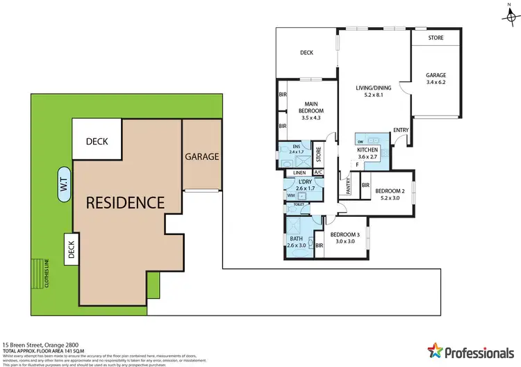 Floorplan of Homely semi-detached listing, 15 Breen Street, Orange NSW 2800