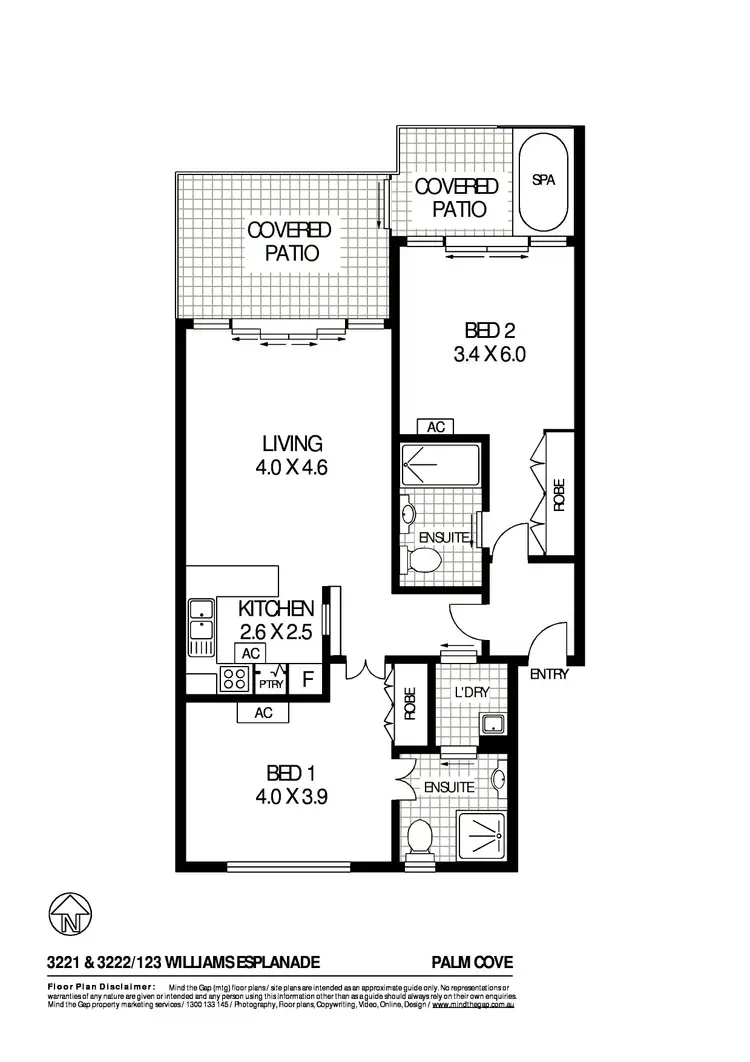Floorplan of Homely apartment listing, 3221-3222/123-127 Williams Esplanade, Palm Cove QLD 4879
