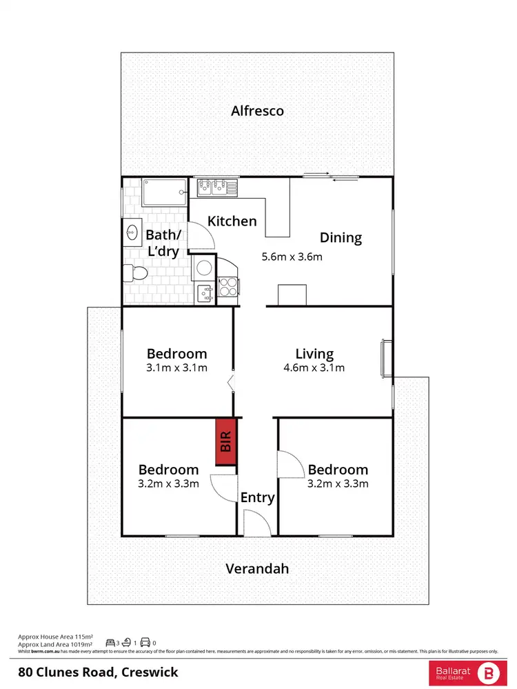 Floorplan of Homely house listing, 80 Clunes Road, Creswick VIC 3363