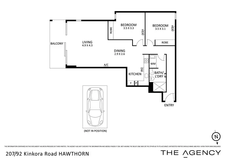 Floorplan of Homely apartment listing, 207/92 Kinkora Road, Hawthorn VIC 3122
