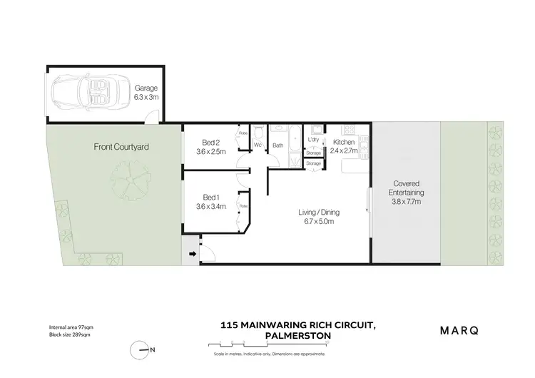 Floorplan of Homely townhouse listing, 115 Mainwaring Rich Circuit, Palmerston ACT 2913
