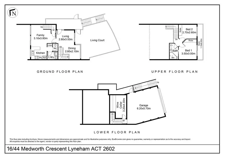 Floorplan of Homely townhouse listing, 16/44 Medworth Crescent, Lyneham ACT 2602