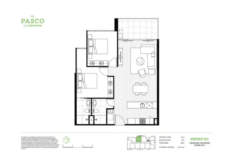 Floorplan of Homely apartment listing, 211B/23-25 Cumberland Road, Pascoe Vale VIC 3044