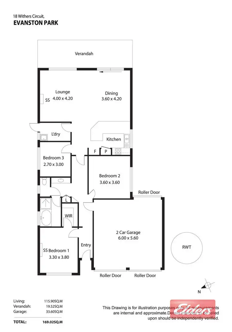 Floorplan of Homely house listing, 18 Withers Circuit, Evanston Park SA 5116