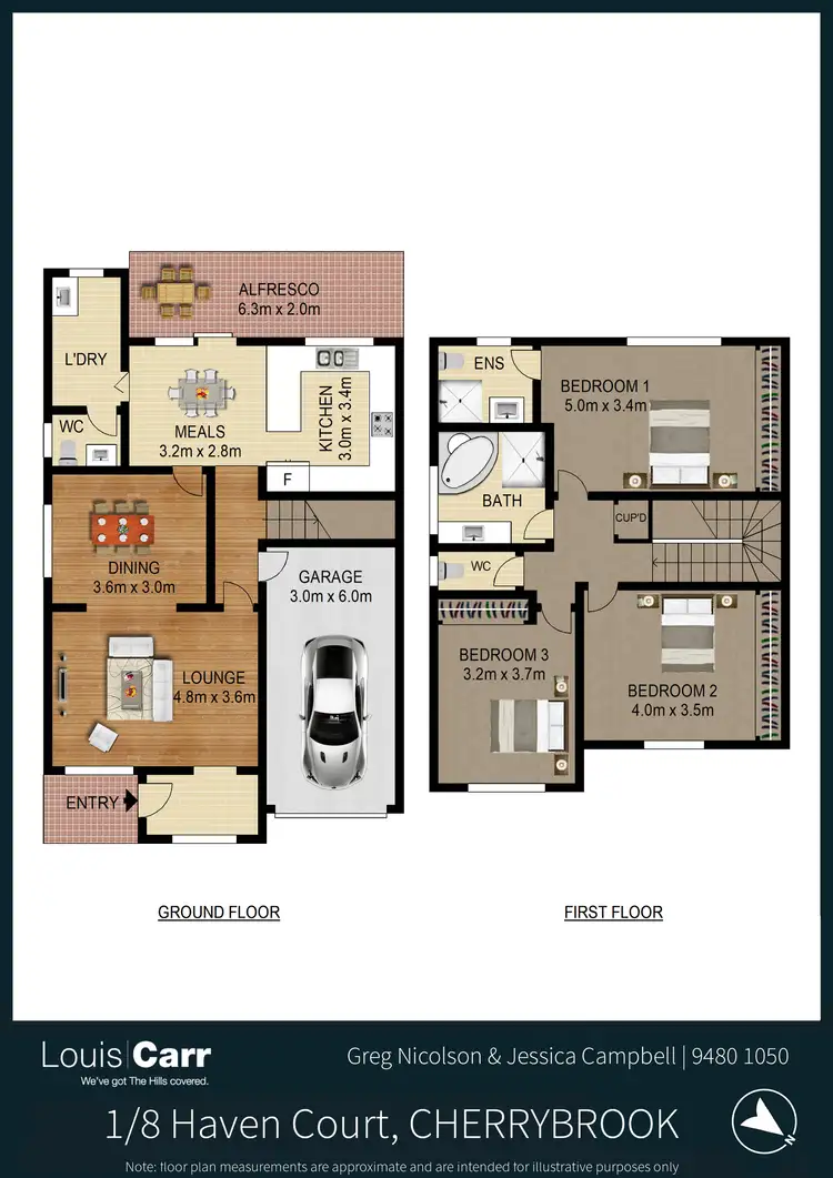 Floorplan of Homely semi-detached listing, 1/8 Haven Court, Cherrybrook NSW 2126