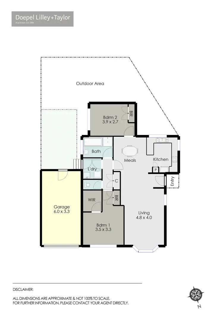 Floorplan of Homely townhouse listing, 1/7 Marilyn Street, Wendouree VIC 3355