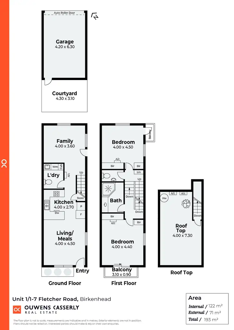 Floorplan of Homely townhouse listing, 1/1-7 Fletcher Road, Birkenhead SA 5015