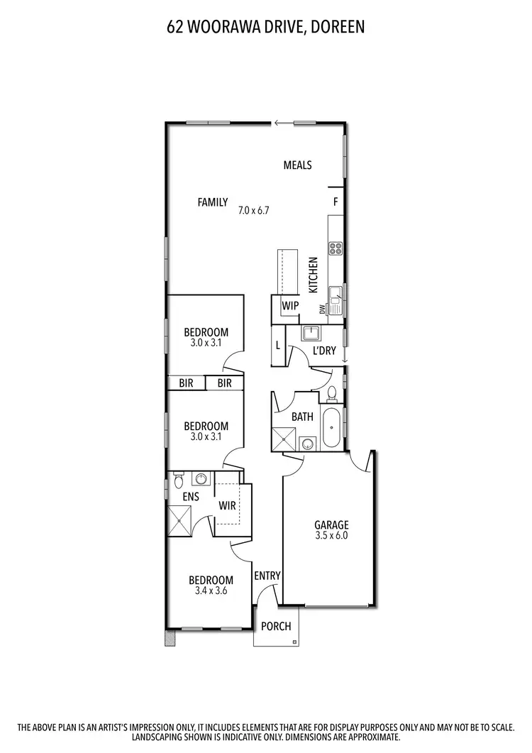 Floorplan of Homely house listing, 62 Woorawa Drive, Doreen VIC 3754